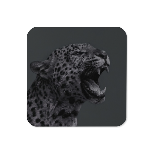 Gray Leopard Cork-Back Coaster