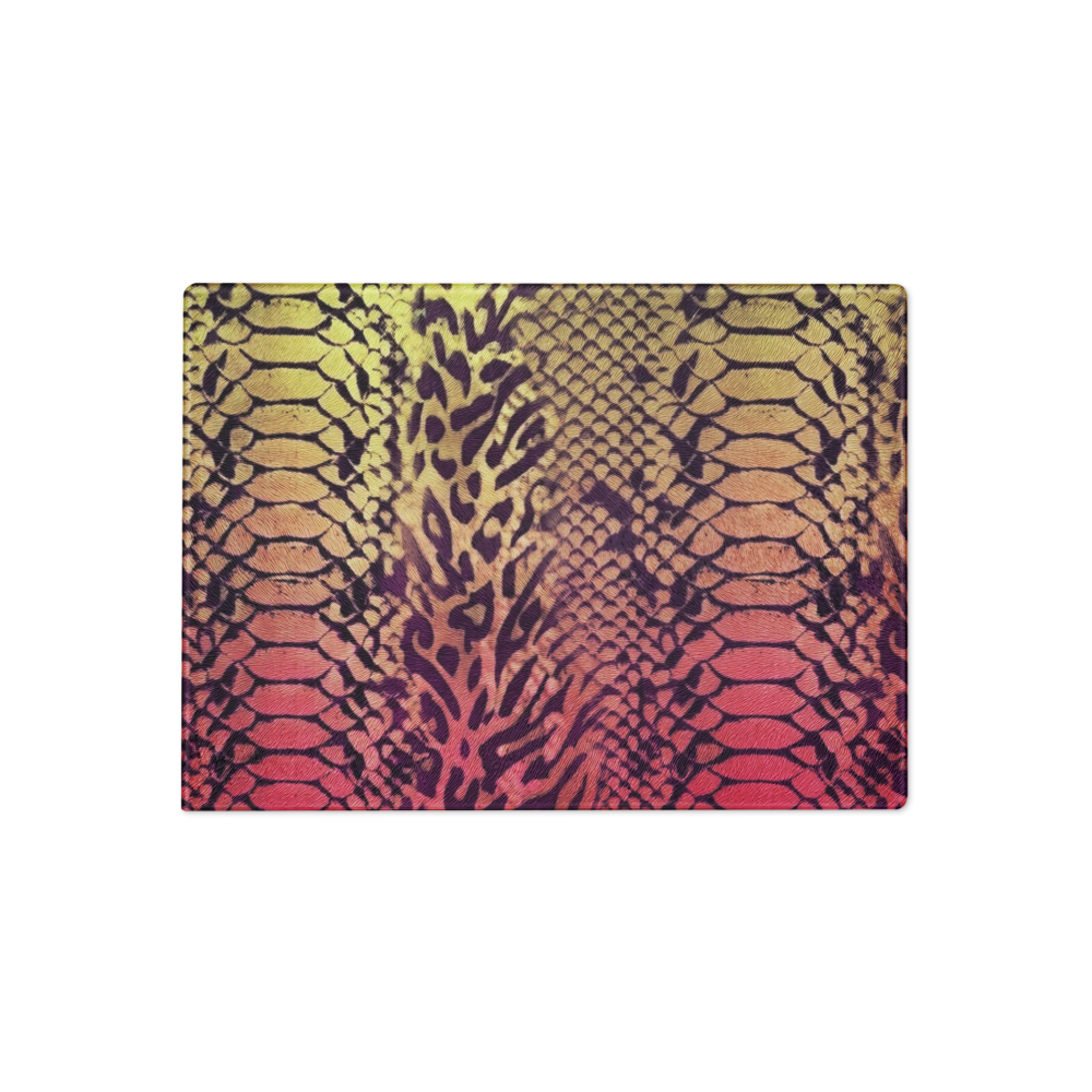 Yellow & Pink Snake Skin & Leopard Print Glass Cutting & Charcuterie Board