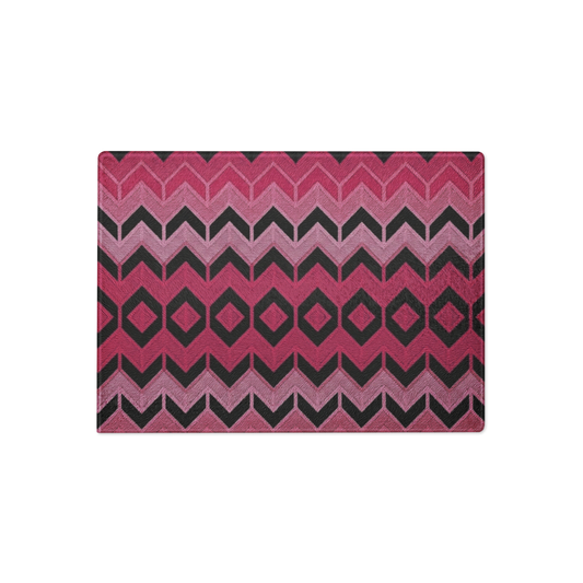 Classic Pink Chevron Pattern Glass Cutting & Charcuterie Board
