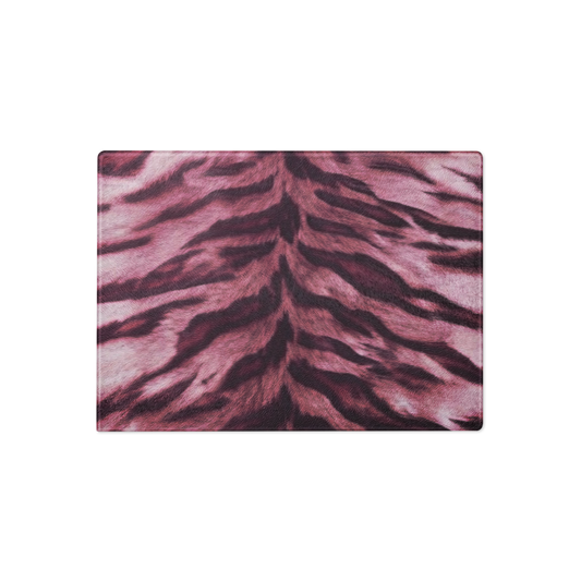 Pink Tiger Print Glass Cutting & Charcuterie Board