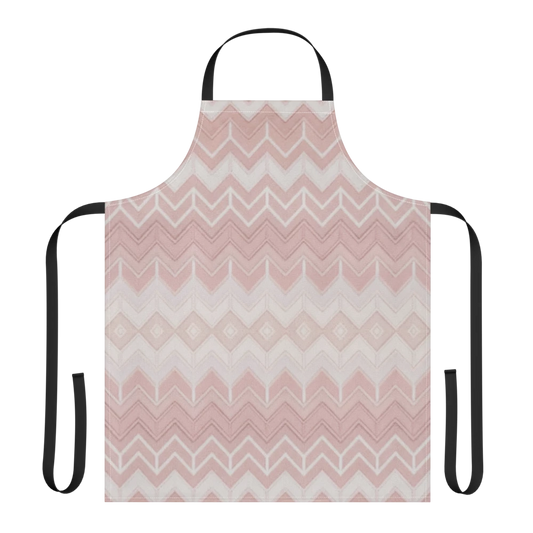 Pink & White Classic Chevron Pattern Strap Apron