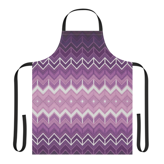 Purple Classic Chevron Strap Apron