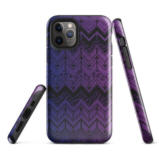 Purple to Blue Chevron Zebra & Leopard Print Tough Case for iPhone®