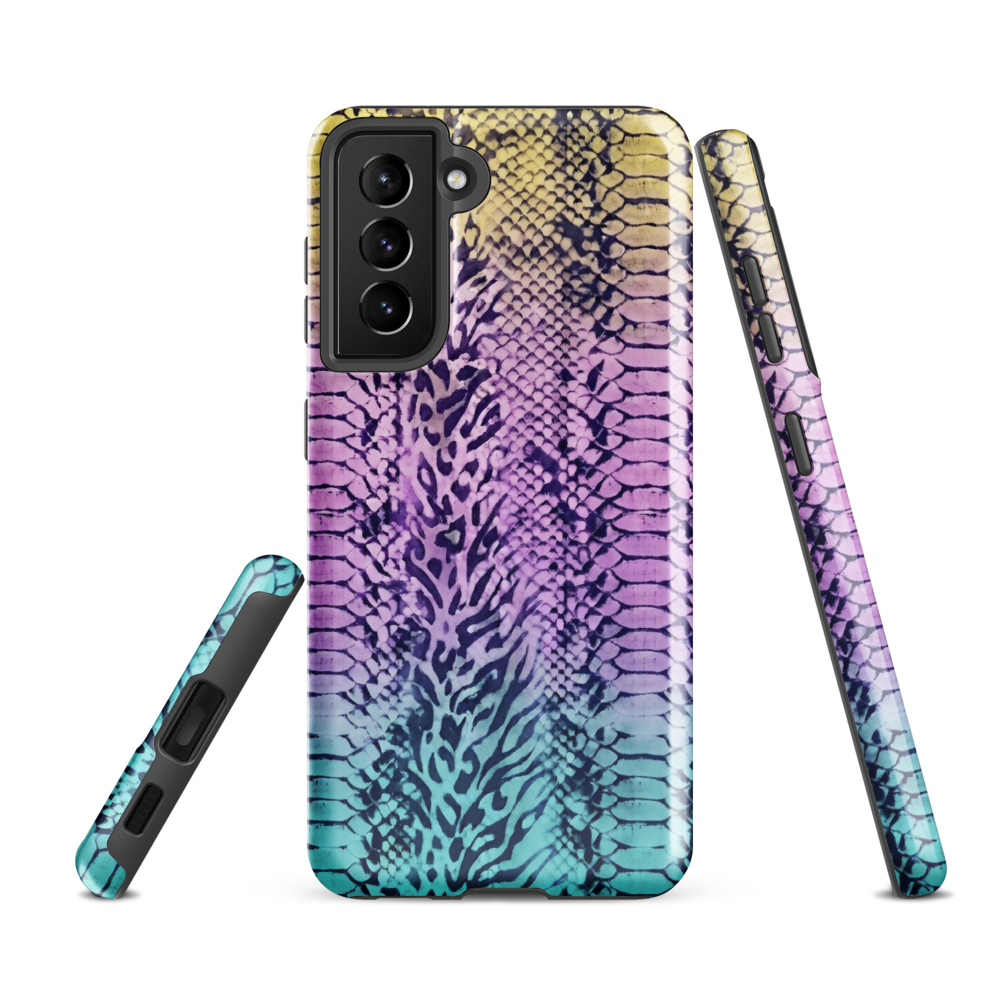 Faded Rainbow Snake Skin Zebra & Leopard Print Tough Case for Samsung