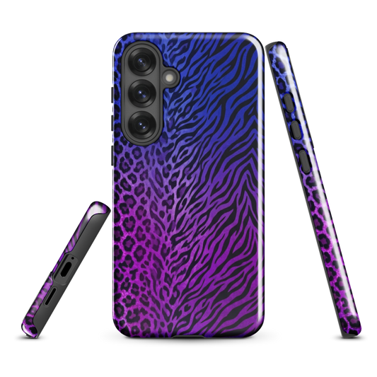 Blue to Purple Zebra & Leopard Print Tough Case for Samsung