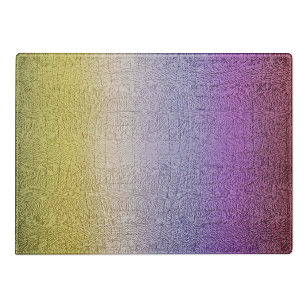 Colorful Crocodile Print Glass Cutting Board