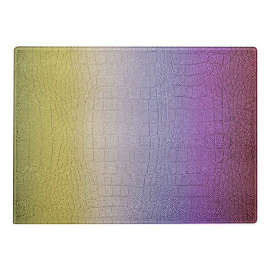 Colorful Crocodile Print Glass Cutting Board
