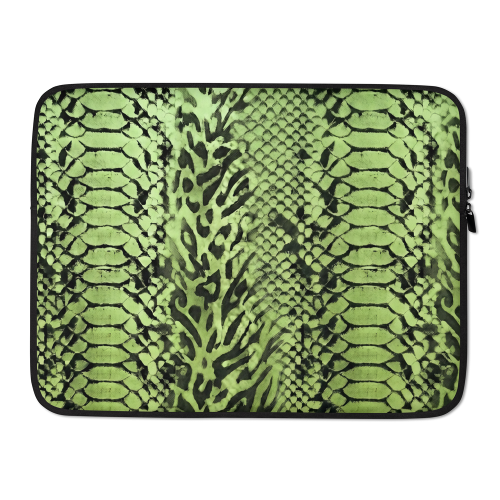 Green Snake Skin & Leopard Print Laptop Sleeve