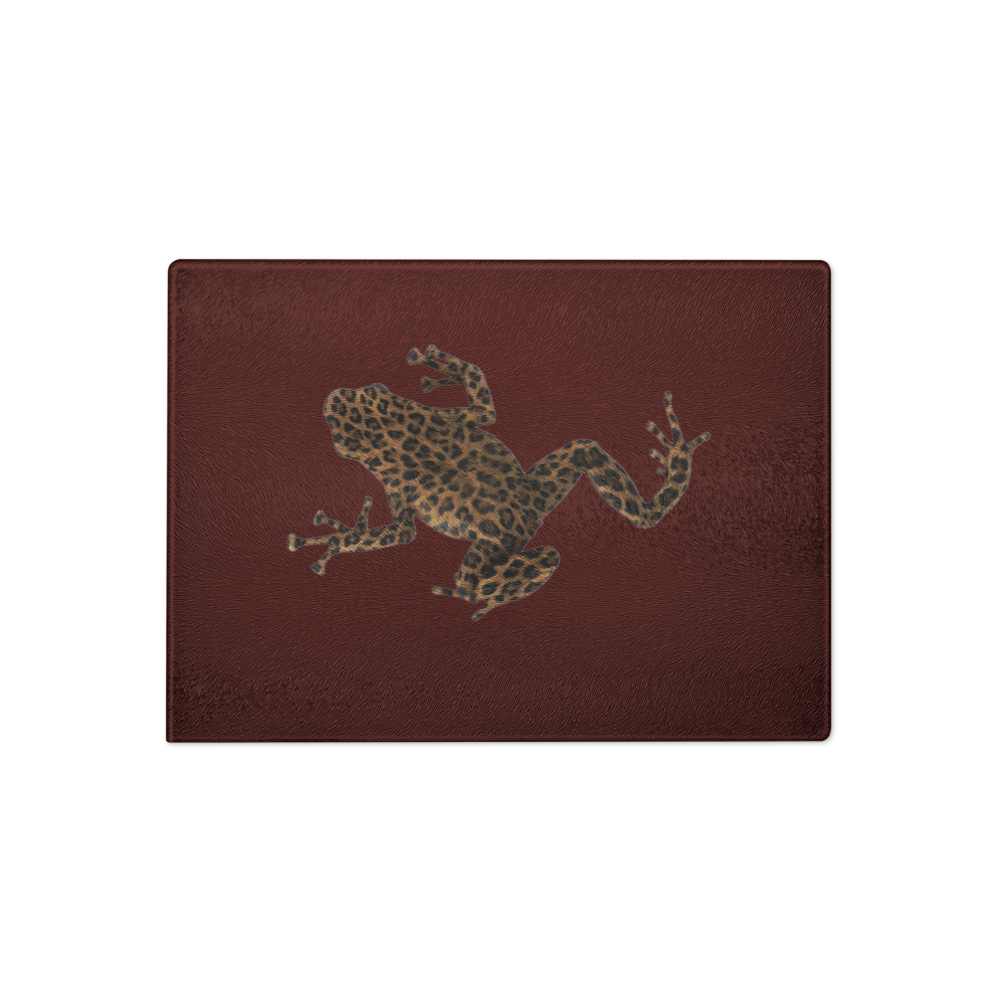 Red Leopard Frog Glass Cutting & Serving Board