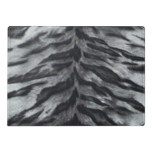 Gray Tiger Print Glass Cutting & Charcuterie Board