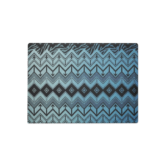 Blue Zebra & Leopard Print Special Edition Chevron Pattern Glass Cutting & Charcuterie Board