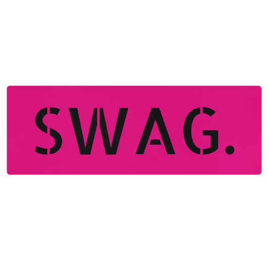 Hot Pink & Black Swag Yoga & Pilates Anti-Slip Wellness Mat