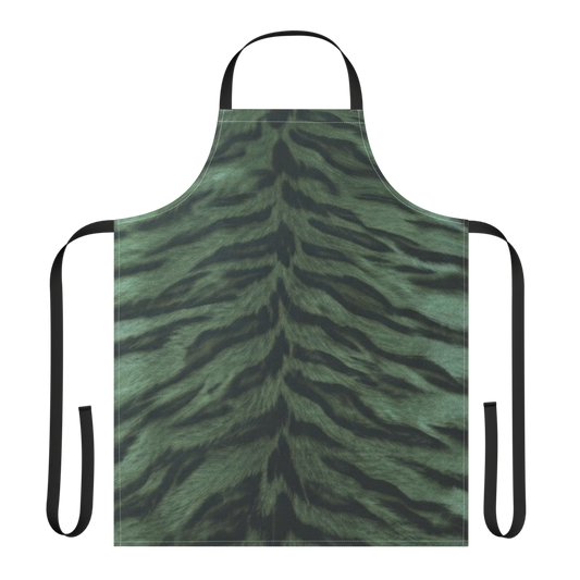 Green Tiger Print Strap Apron