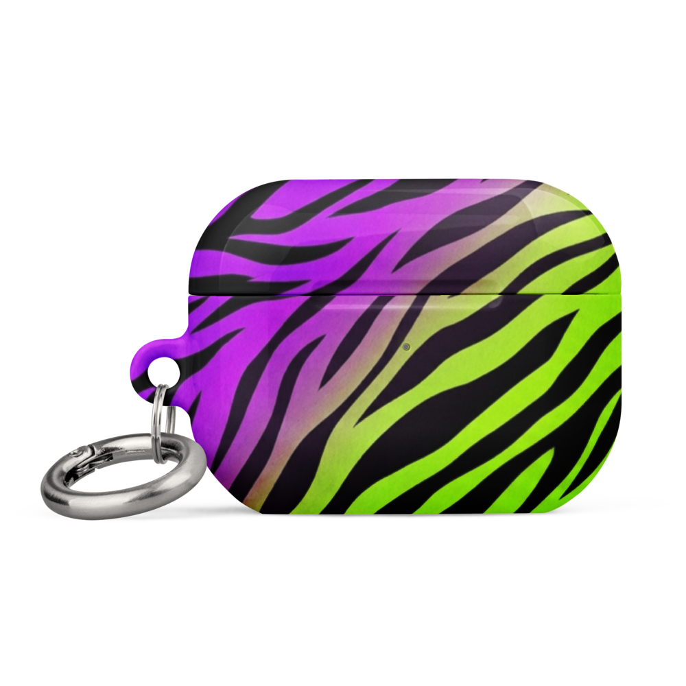 Neon Purple & Green Zebra Print Case for AirPods®