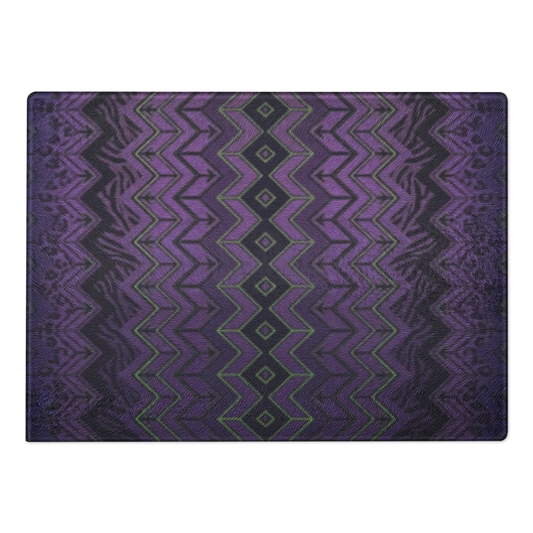 Halloween Purple & Green Zebra & Leopard Print Special Edition Chevron Pattern Glass Cutting & Charcuterie Board