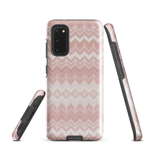 Classic Pink & White Chevron Tough Case for Samsung