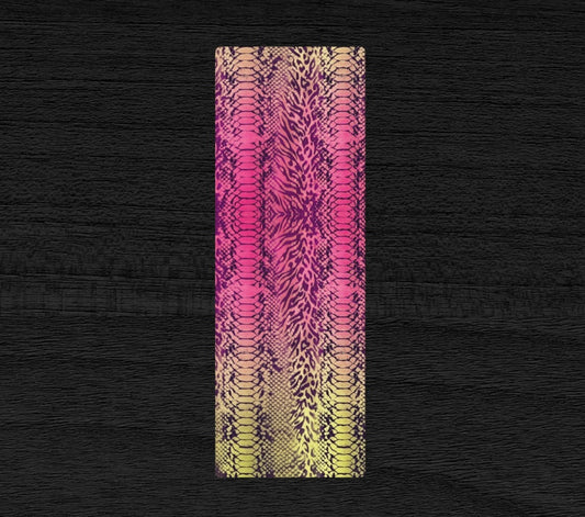 Yellow & Pink Snake Skin & Leopard Print Pilates Yoga Mat