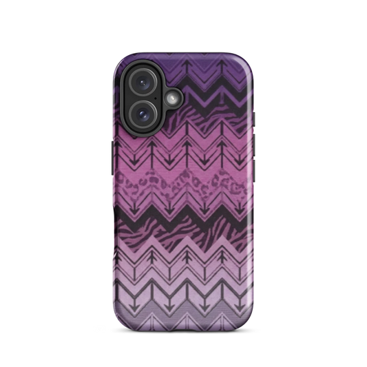 Purple Chevron Zebra & Leopard Print Tough Case for iPhone®