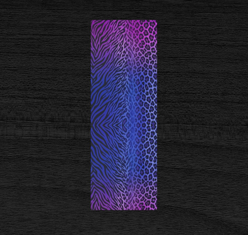 Blue & Purple Zebra & Leopard Print Pilates Yoga Mat