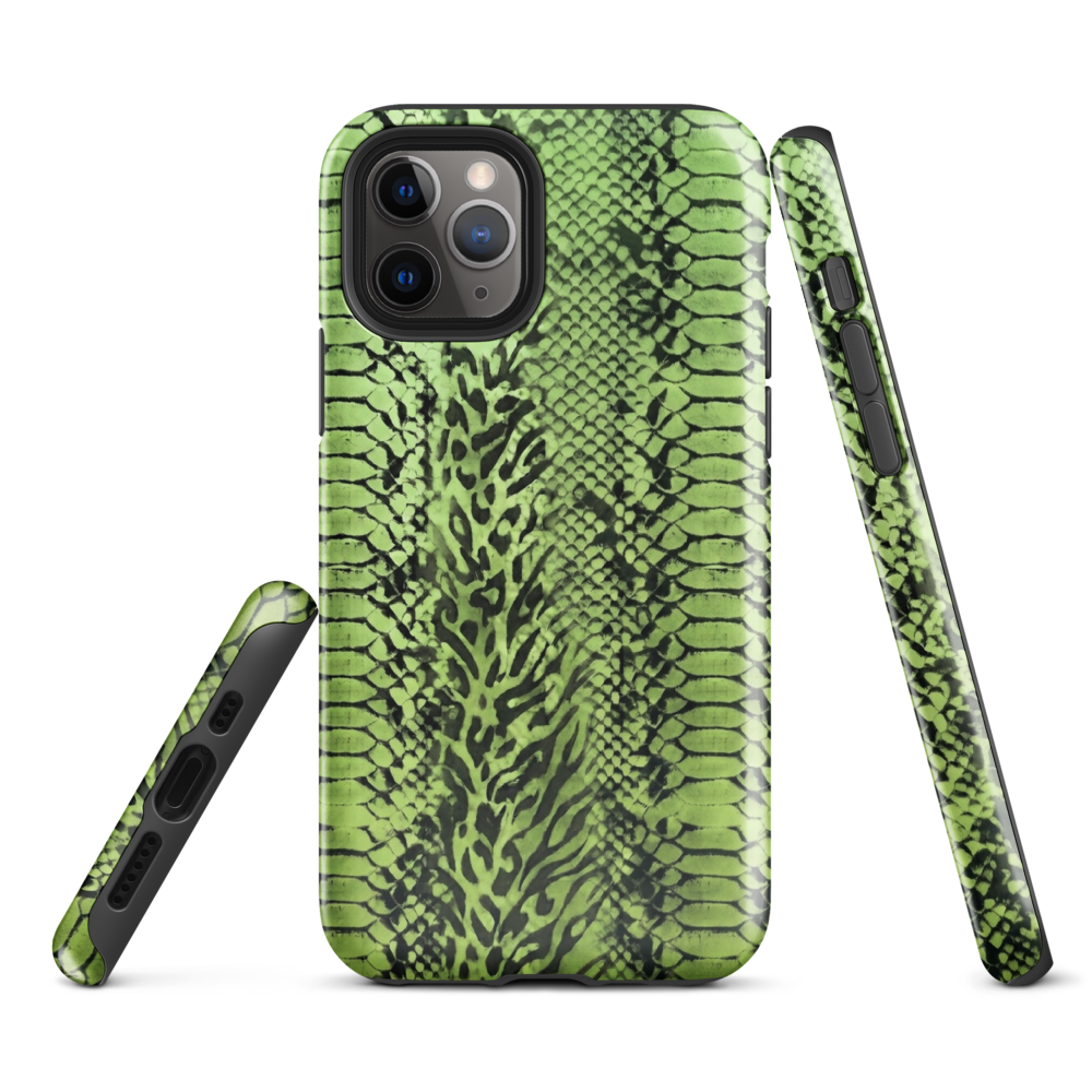 Green Snake Skin & Leopard Print Tough Case for iPhone®