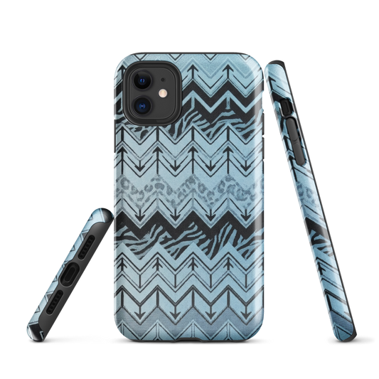 Blue Chevron Zebra & Leopard Print Tough Case for iPhone®