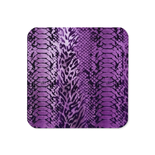 Purple Snake Skin Cork-Back Coaster