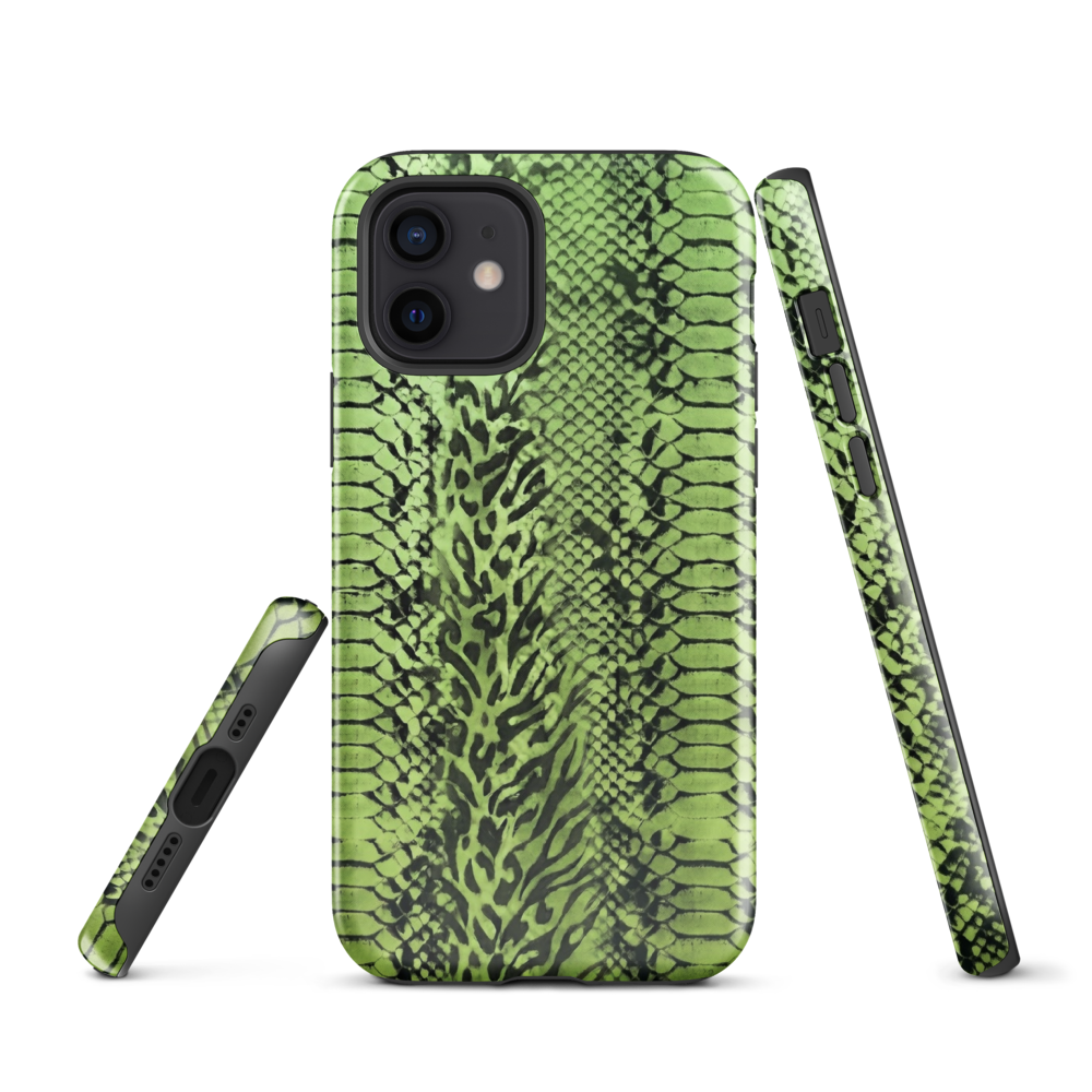 Green Snake Skin & Leopard Print Tough Case for iPhone®