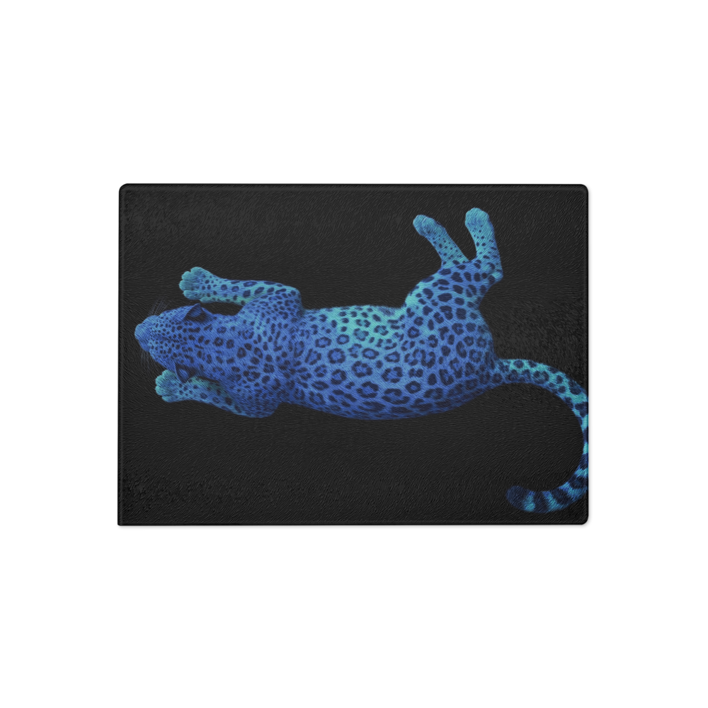 Blue Leopard Glass Cutting & Serving Board