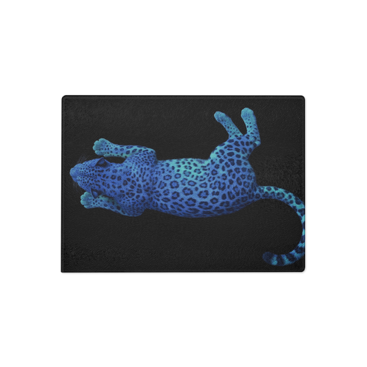 Blue Leopard Glass Cutting & Serving Board