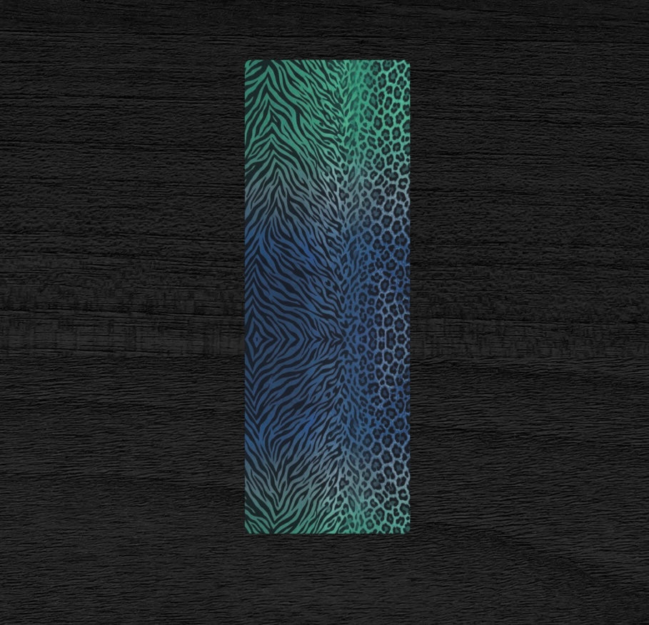 Blue & Teal Zebra & Leopard Print Pilates Yoga Mat