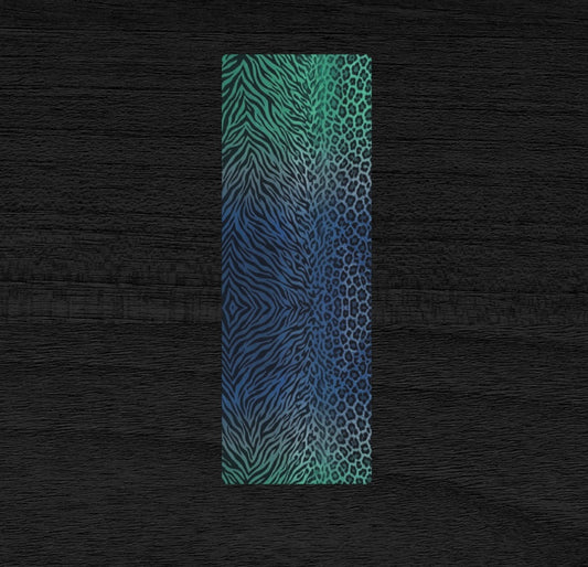 Blue & Teal Zebra & Leopard Print Pilates Yoga Mat
