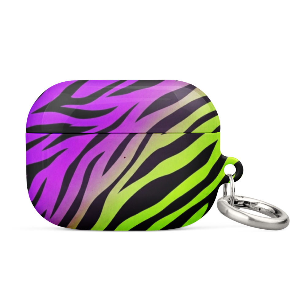 Neon Purple & Green Zebra Print Case for AirPods®