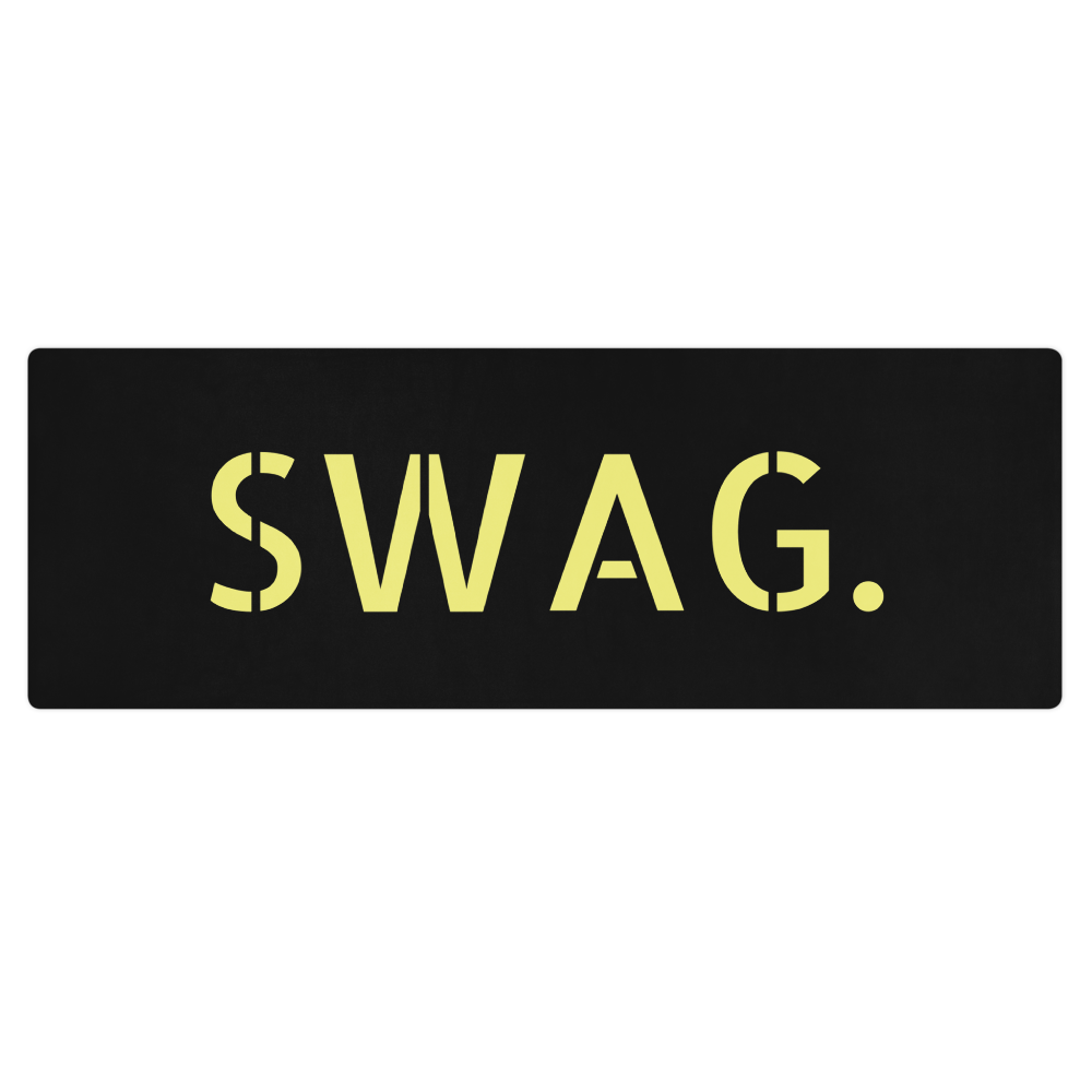 Black & Yellow Swag Era Print Yoga & Pilates Wellness Anti-Slip Mat