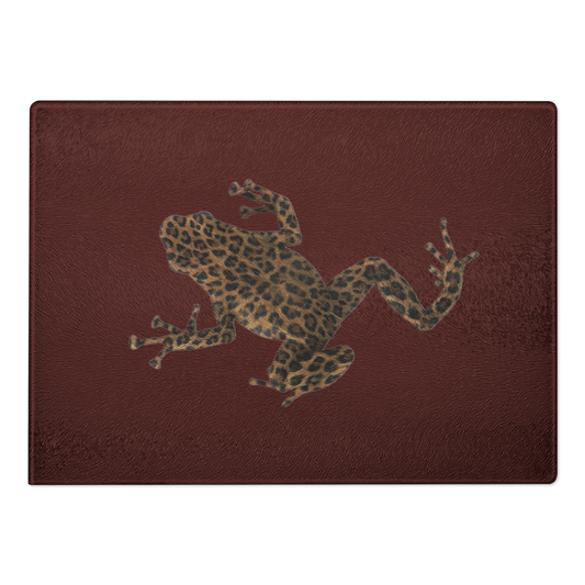 Red Leopard Frog Glass Cutting & Serving Board