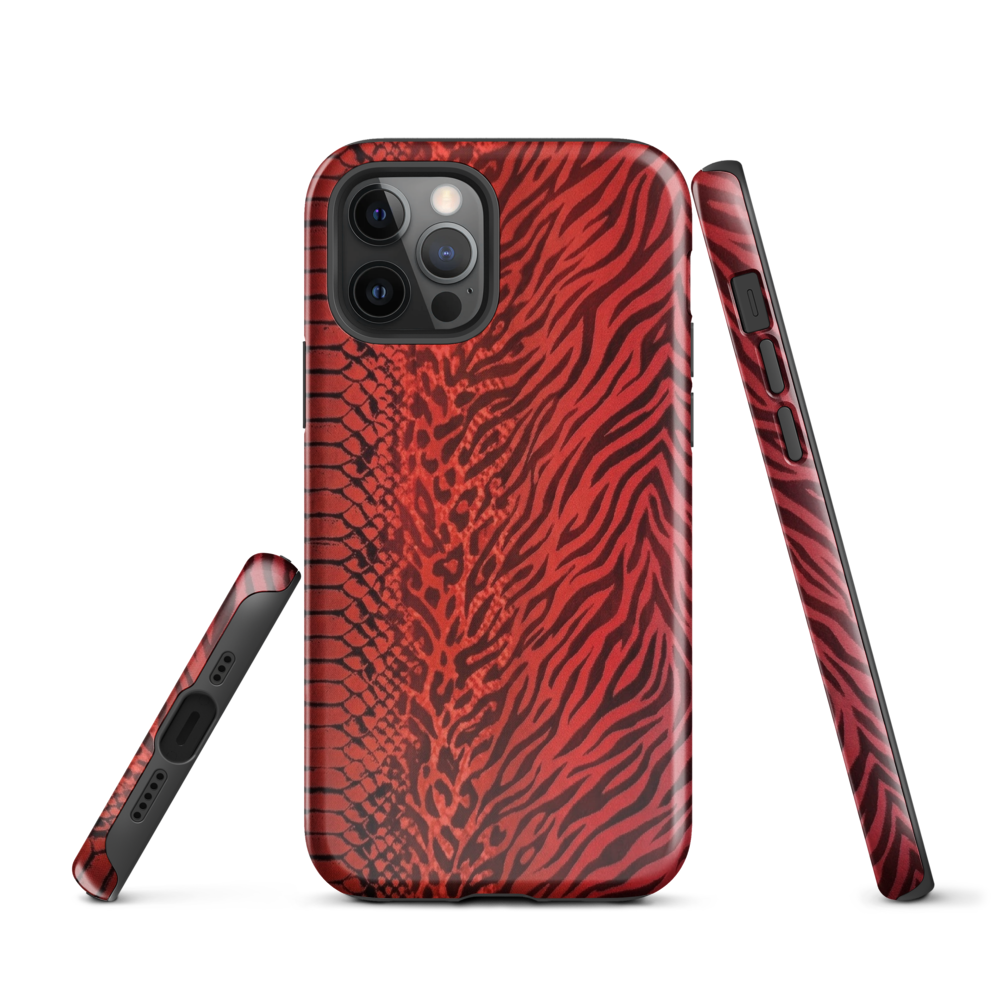 Red Zebra Snake & Leopard Print Tough Case for iPhone®