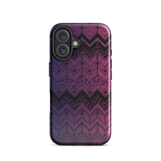 Purple to Pink Chevron Zebra & Leopard Print Tough Case for iPhone®