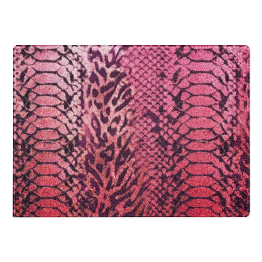 Pink Snake Skin & Leopard Print Glass Cutting & Charcuterie Board