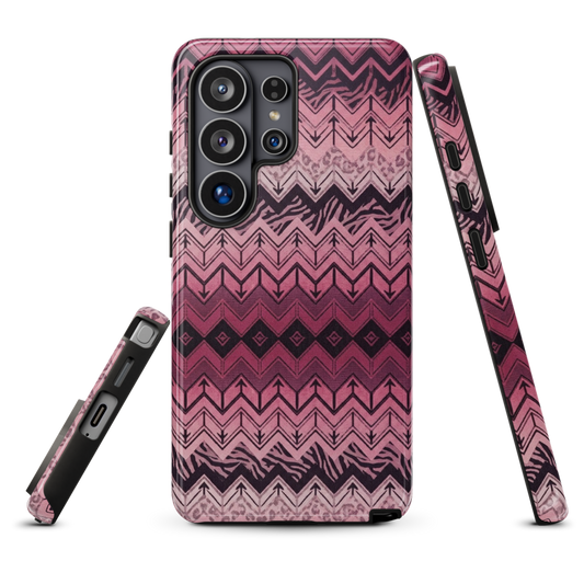 Pink Chevron Pattern Leopard & Zebra Print Tough Case for Samsung