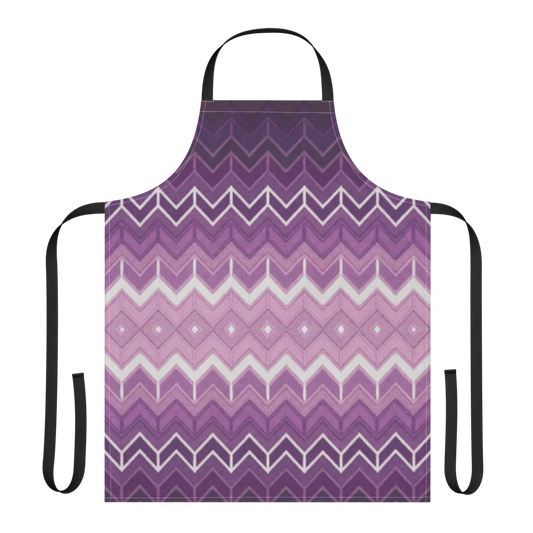 Purple Classic Chevron Strap Apron
