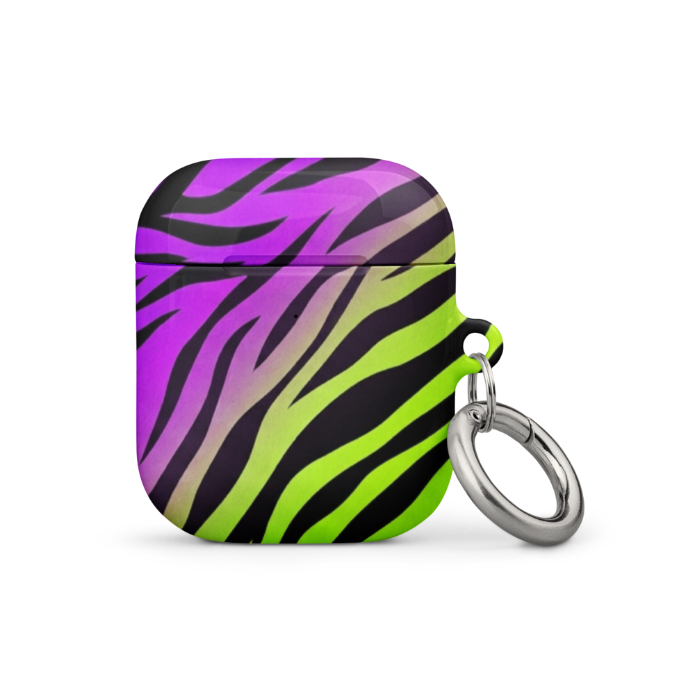 Neon Purple & Green Zebra Print Case for AirPods®