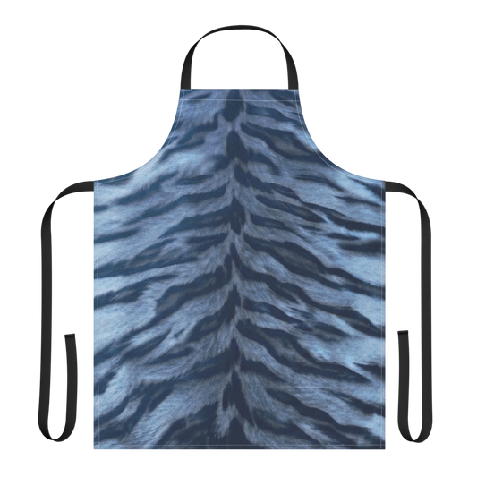 Blue Tiger Print Strap Apron