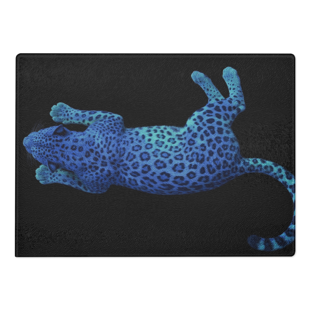 Blue Leopard Glass Cutting & Serving Board