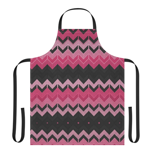 Pink & Black Chevron Strap Apron