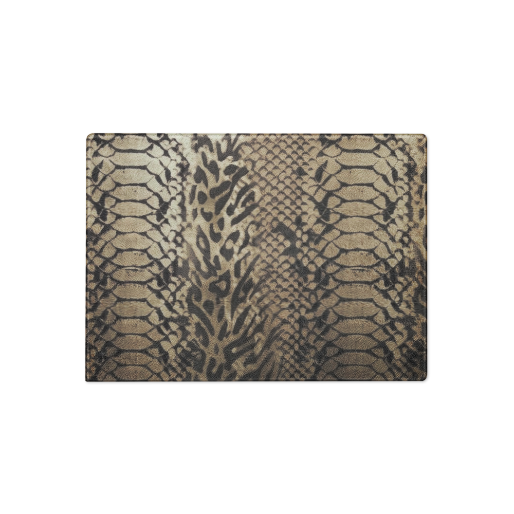 Neutral Snake Skin & Leopard Print Glass Cutting & Charcuterie Board