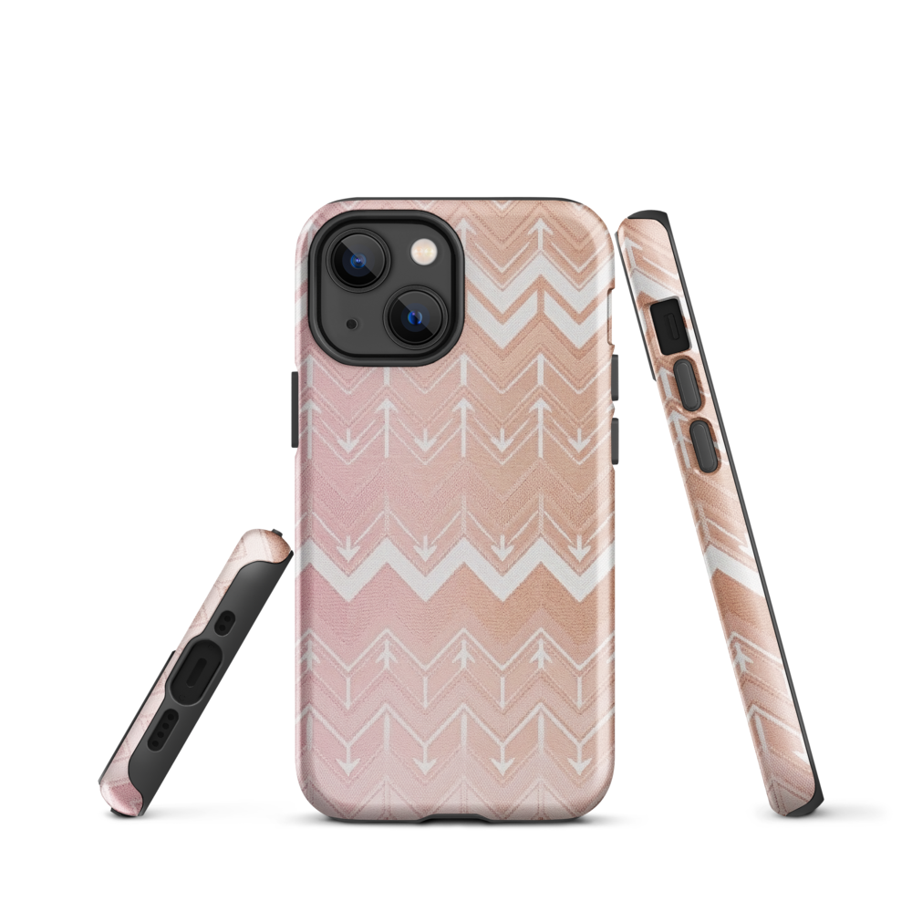 Rose & Brown Chevron Pattern Tough Case for iPhone®