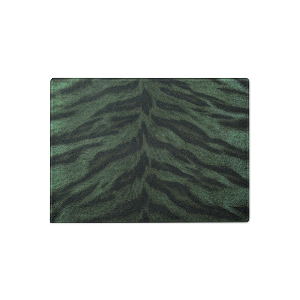 Green Tiger Print Glass Cutting & Charcuterie Board