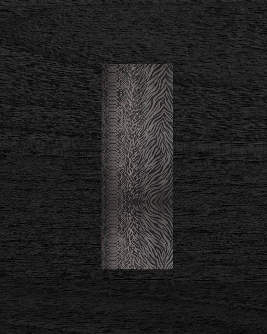 Dark Gray Zebra & Leopard Print Pilates Yoga Mat