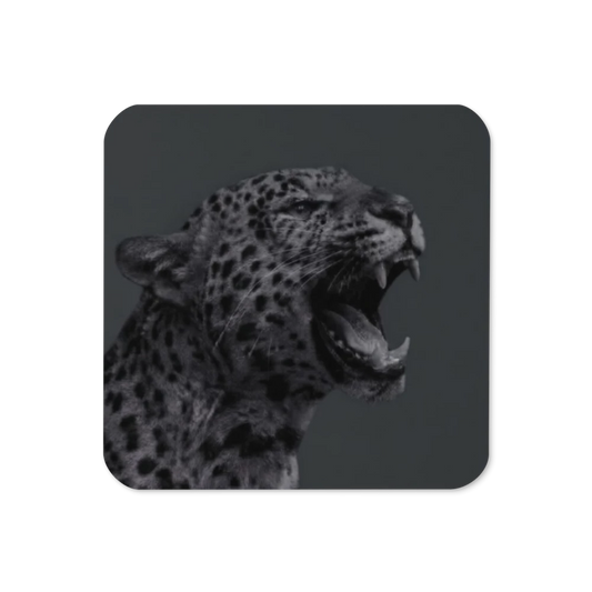 Gray Leopard Cork-Back Coaster