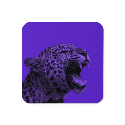Purple Leopard Cork-Back Coaster