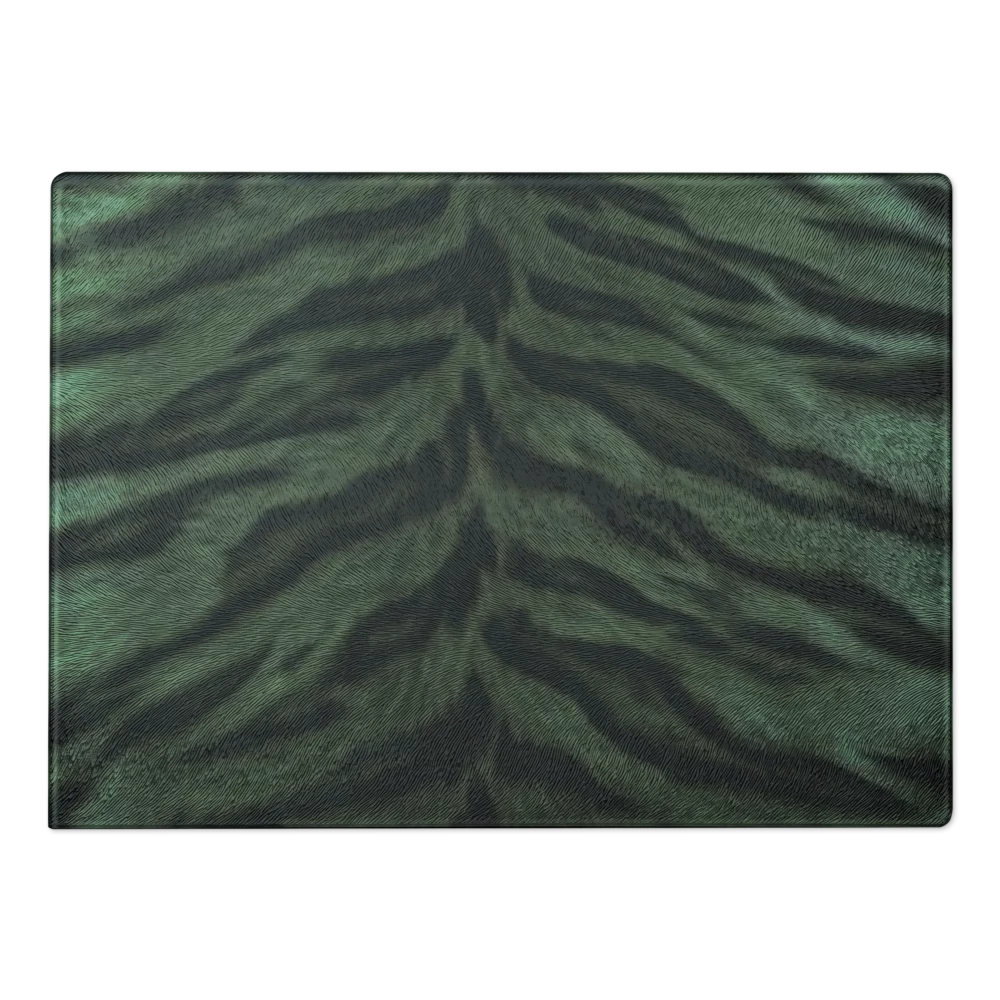 Green Tiger Print Glass Cutting & Charcuterie Board